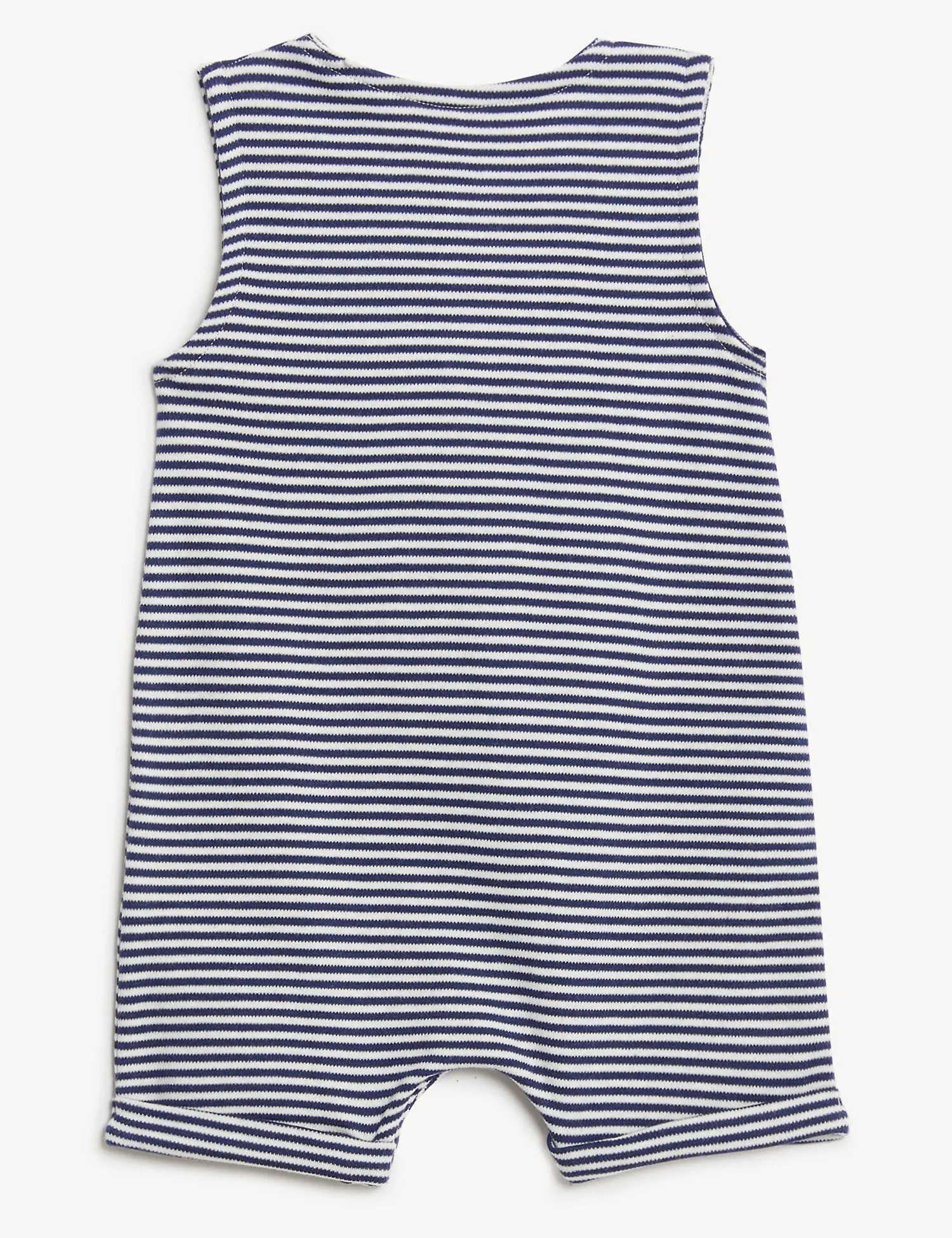 2pk Pure Cotton Striped & Plain Rompers