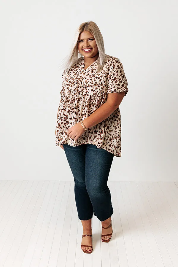 All The Vibes Babydoll Top In Cream Curves