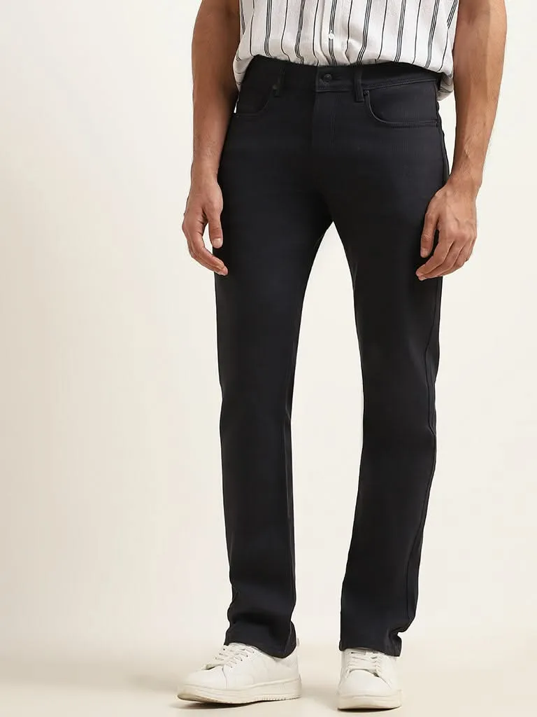 Ascot Navy Straight Mid-Rise Jeans