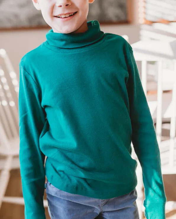 Boys and Girls Soft Cotton Turtleneck  | Navy