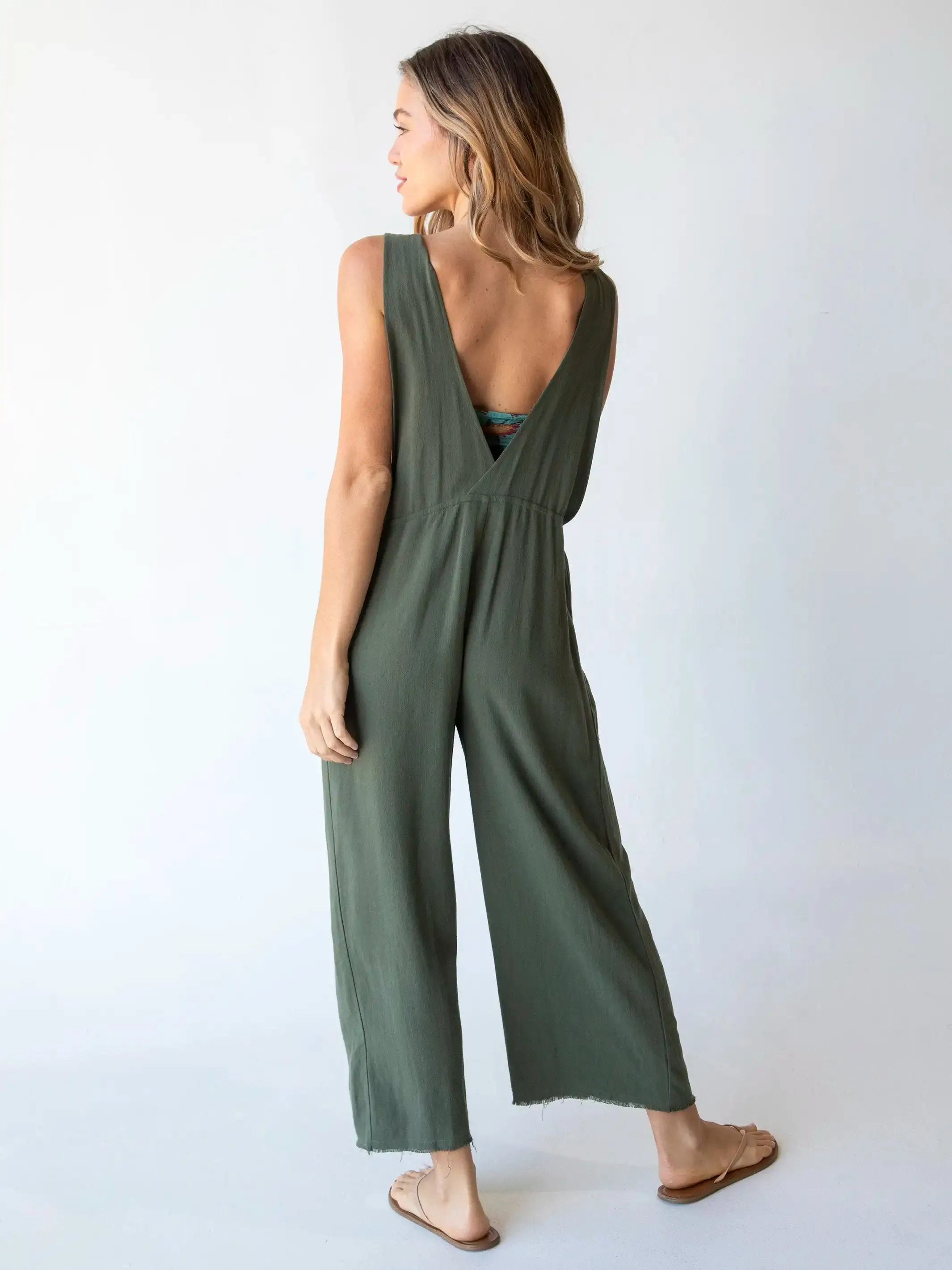 Carly Wide-Leg Jumpsuit - Olive