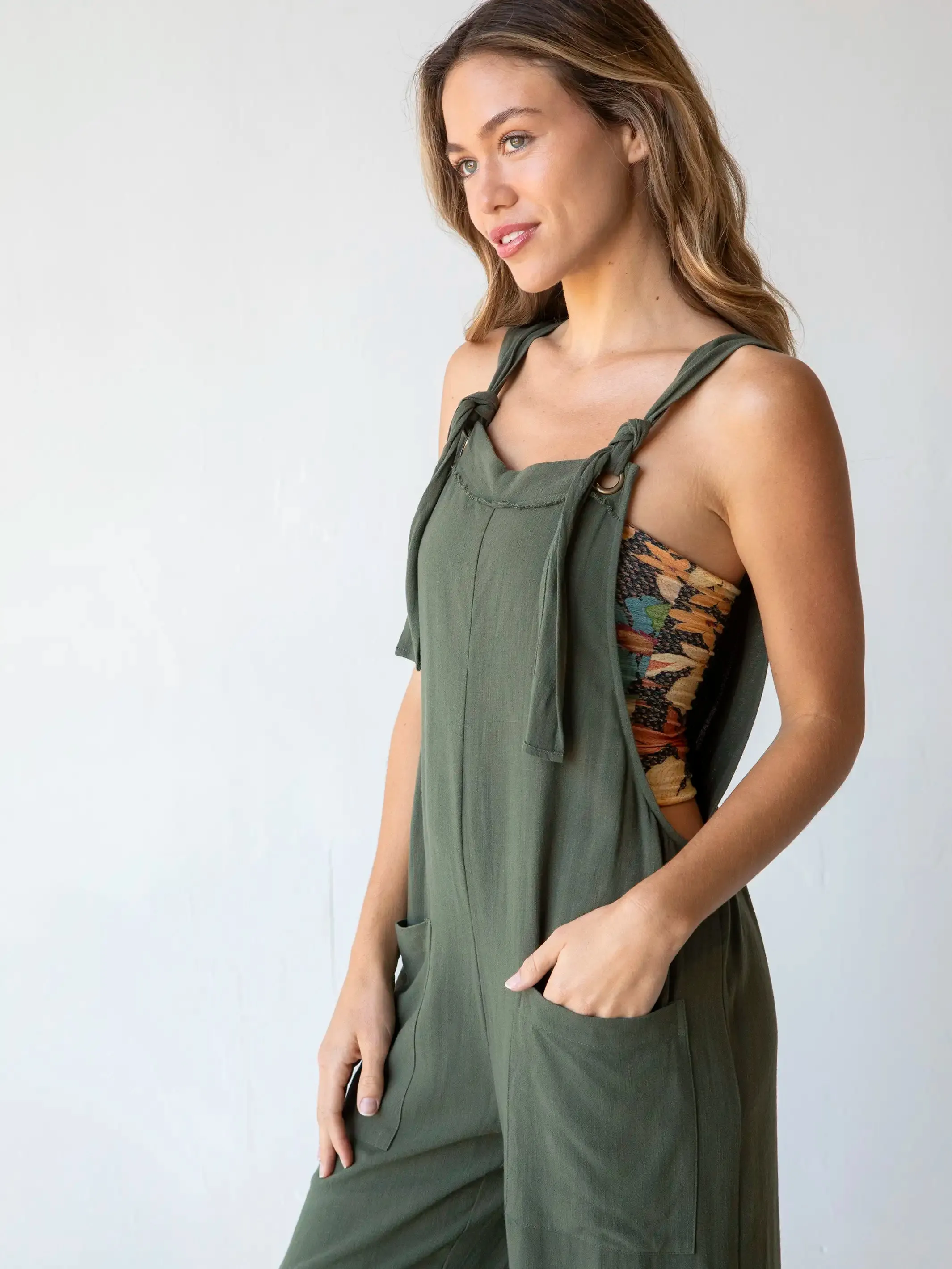 Carly Wide-Leg Jumpsuit - Olive