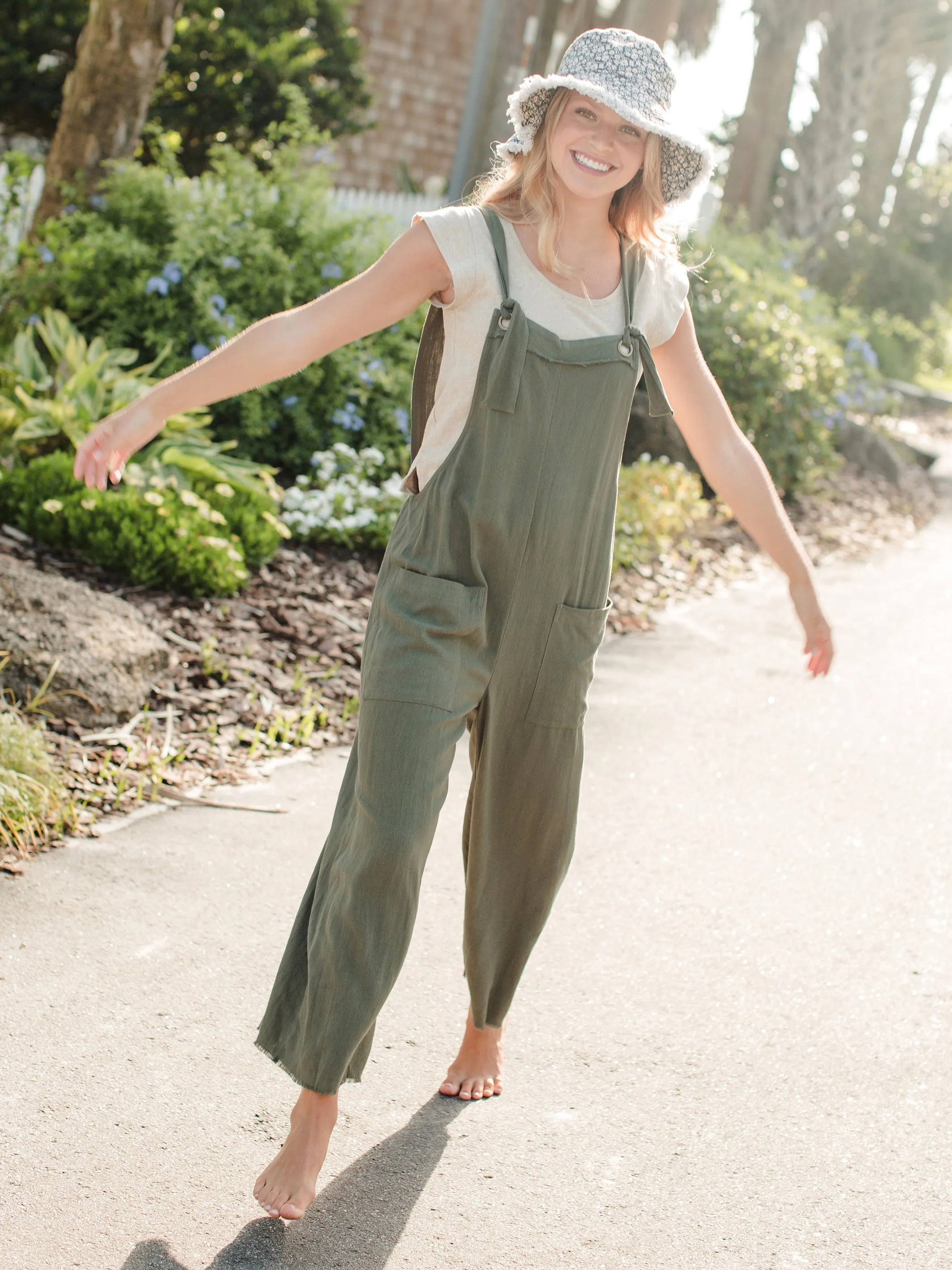 Carly Wide-Leg Jumpsuit - Olive