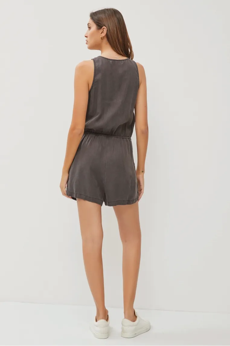 Charcoal Tencel Romper