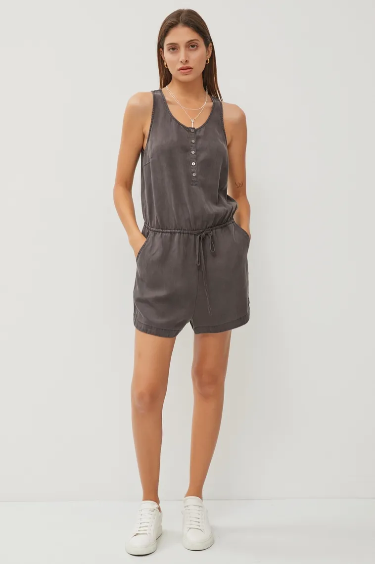 Charcoal Tencel Romper