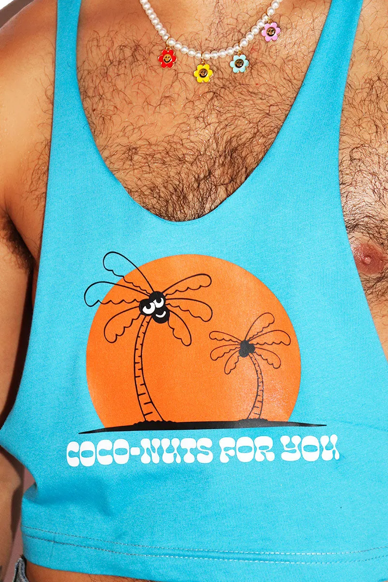 Coconuts Crop String Tank- Blue