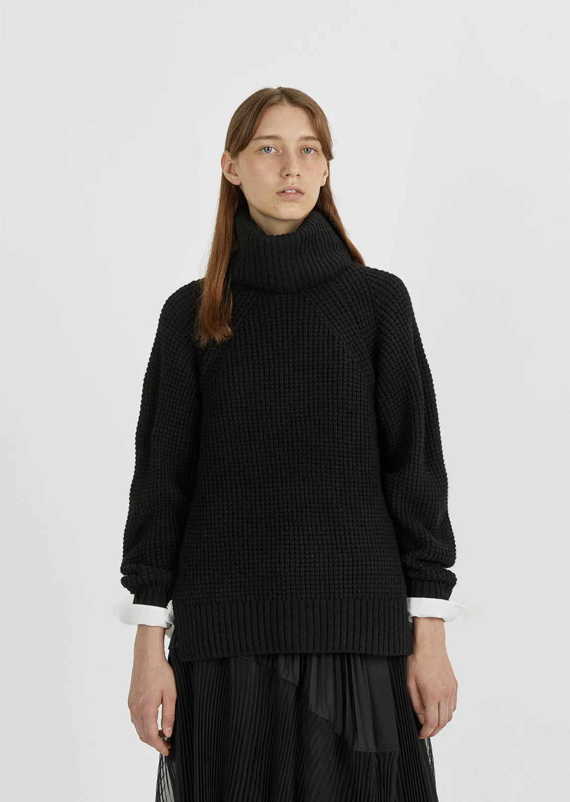 Detachable Turtleneck Knit Pullover