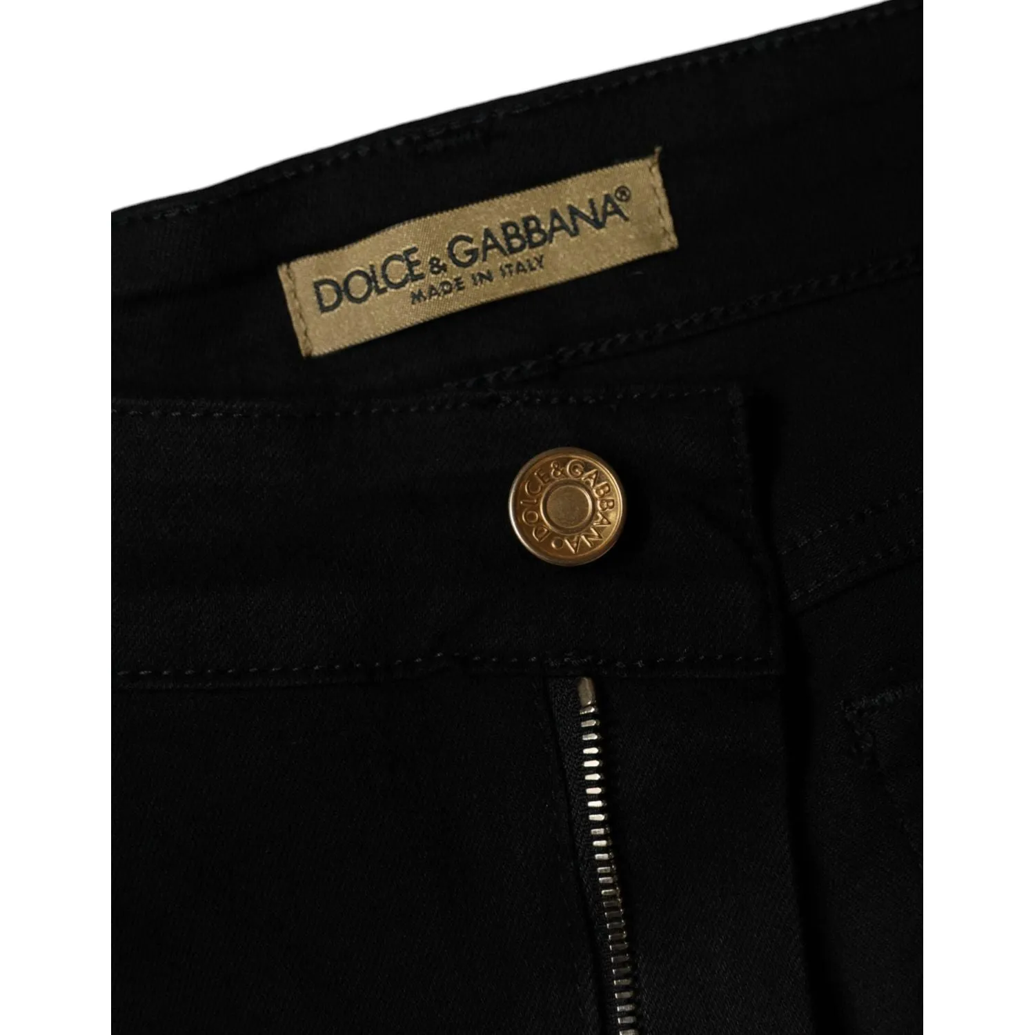 Dolce & Gabbana Black Cotton Stretch Skinny Denim Jeans