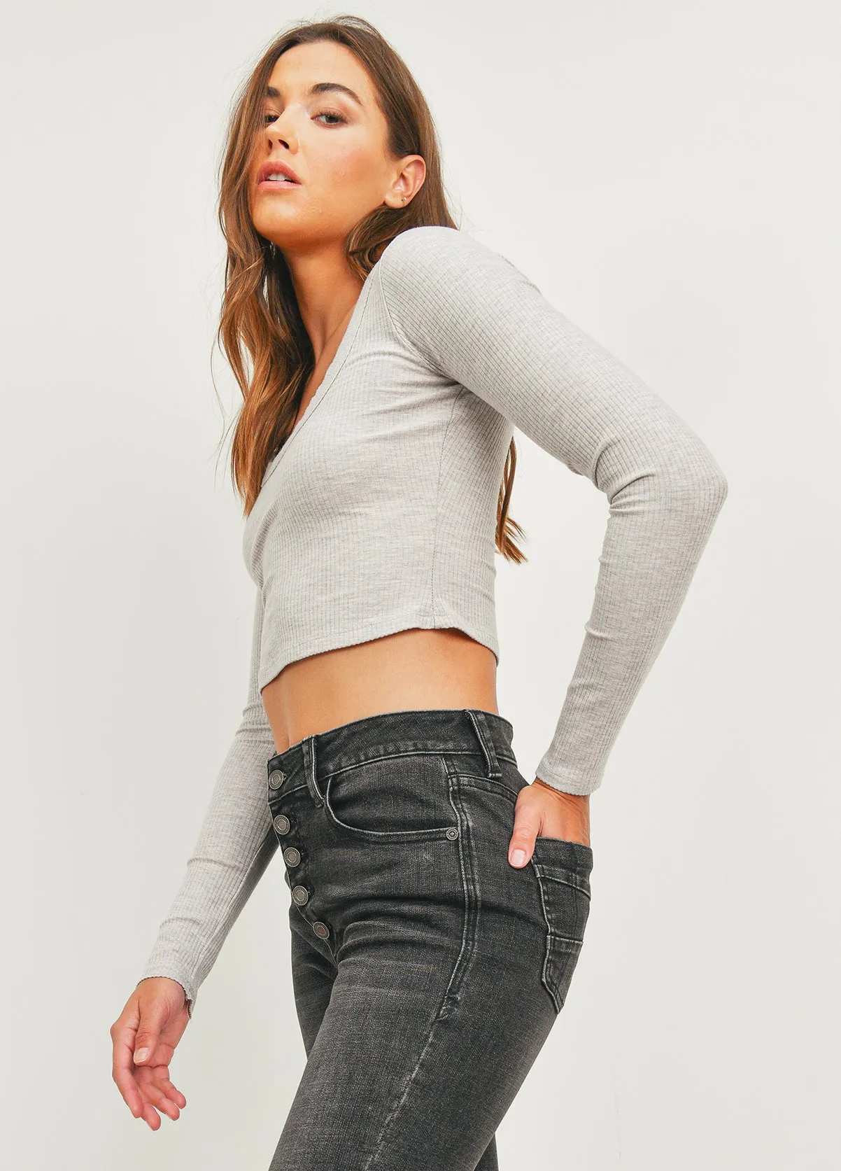 Five Button High Waist Skinny Jeans