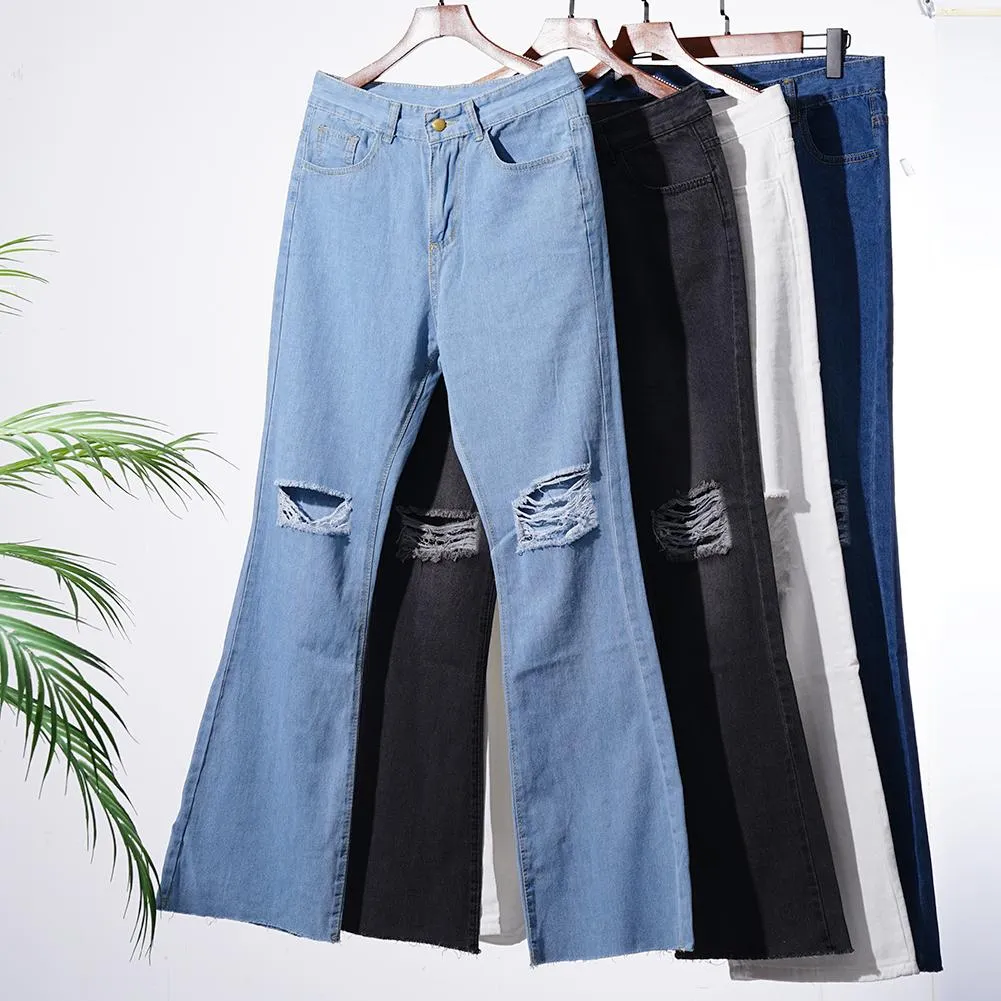 Funki Buys | Pants | Women's Vintage Ripped Bell Bottom Jeans