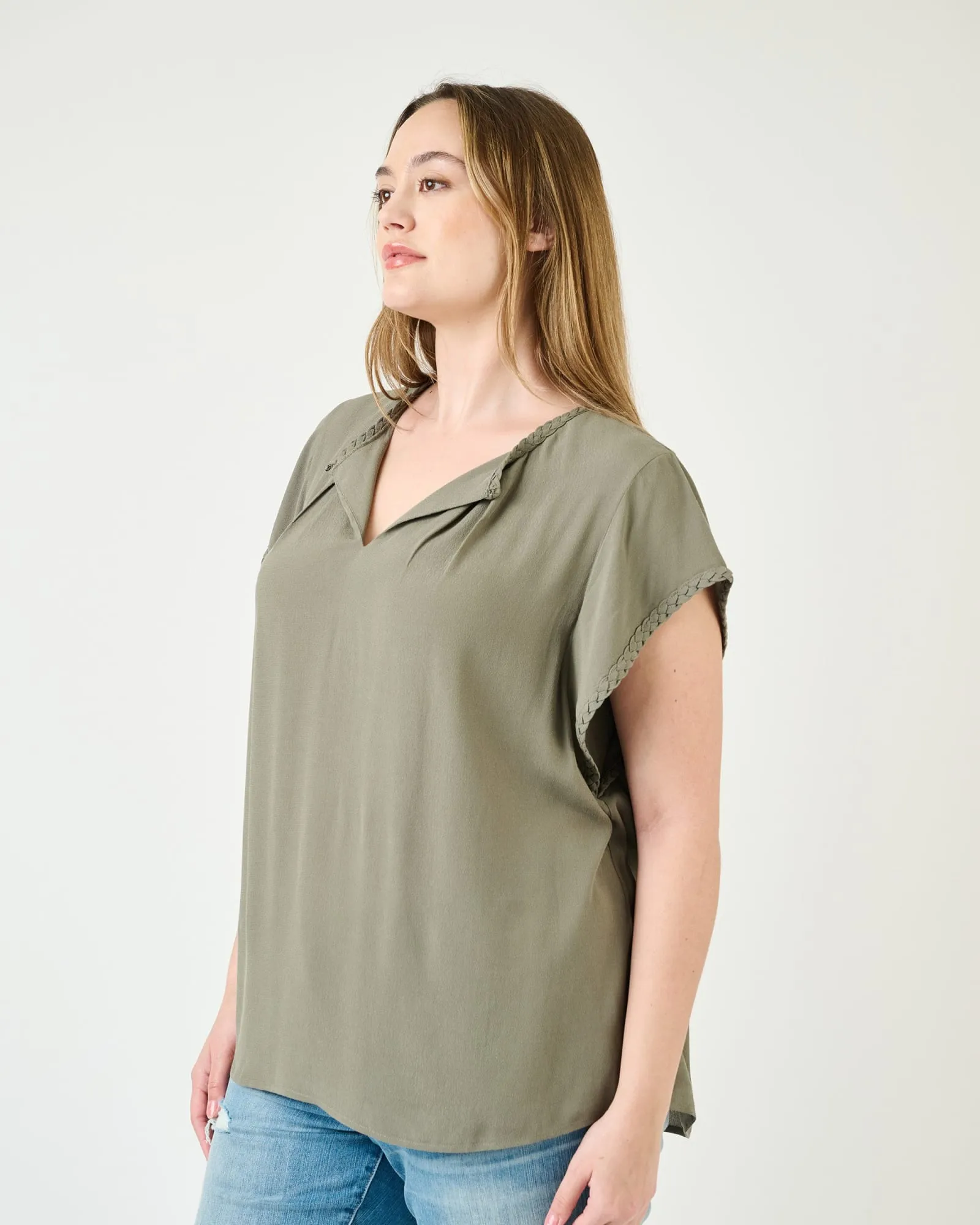 Genesis Braided Cap Sleeve Top | Basil