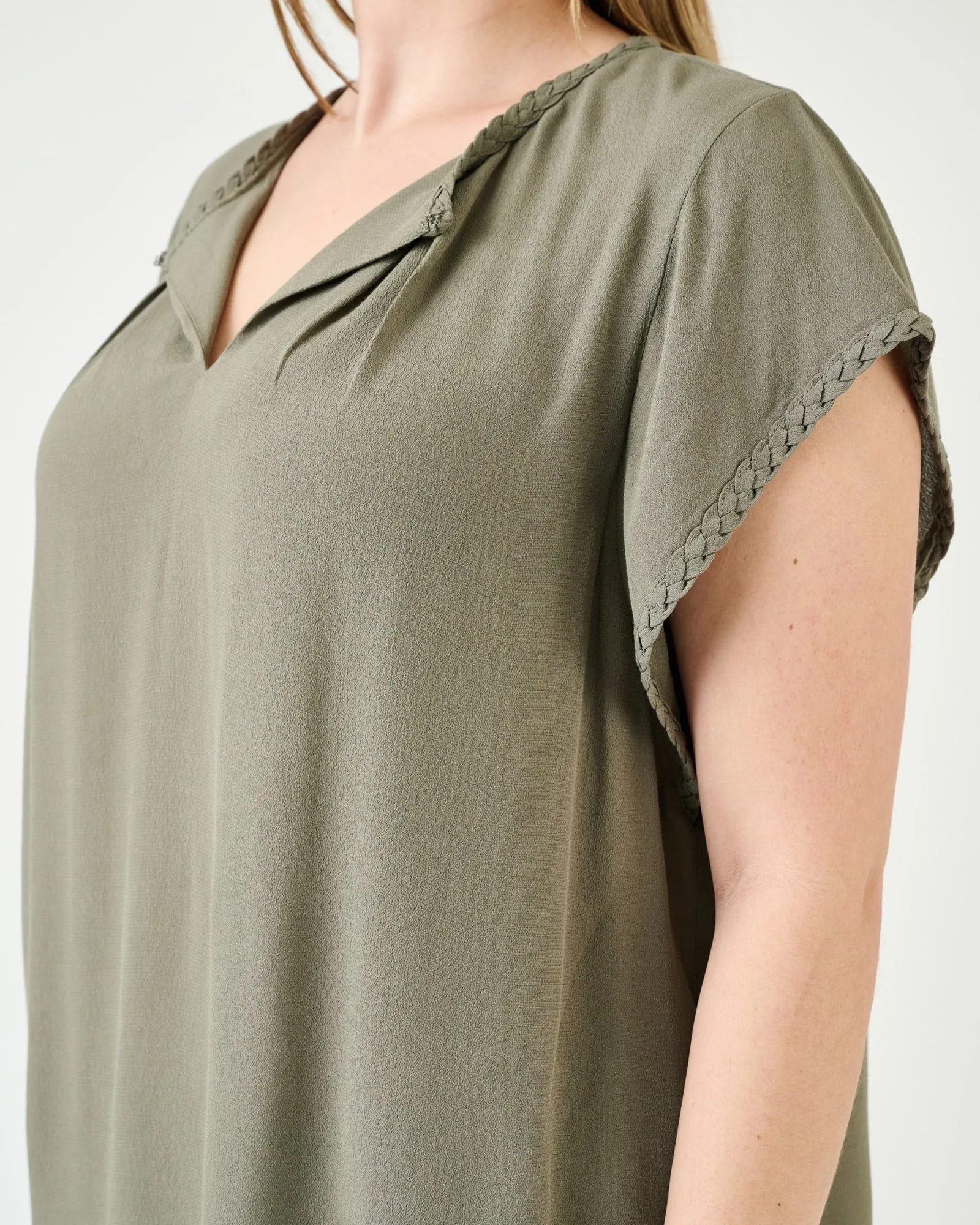 Genesis Braided Cap Sleeve Top | Basil