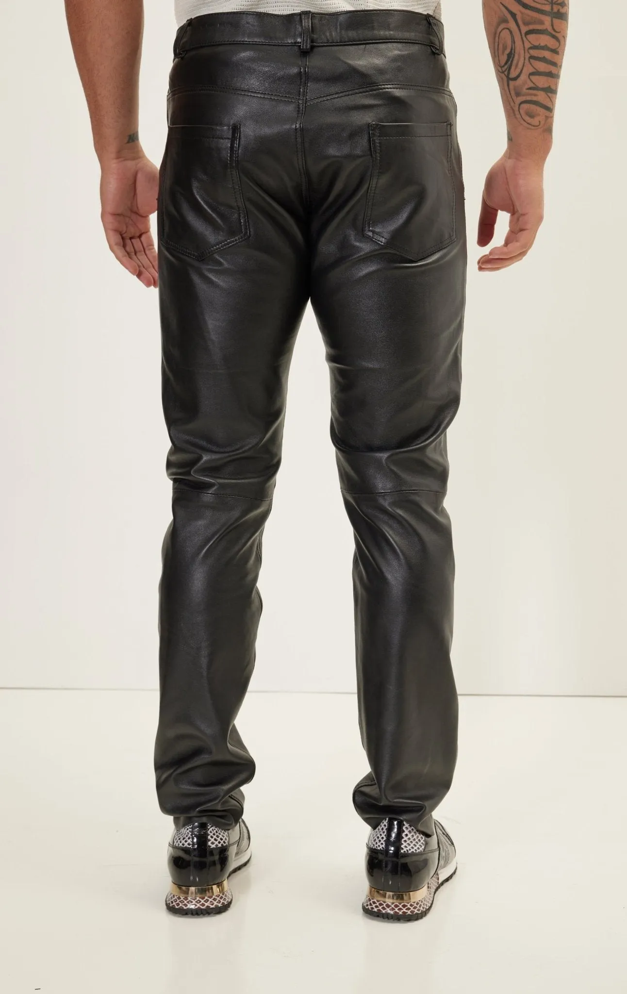 Genuine Lambskin Leather Pants - Black