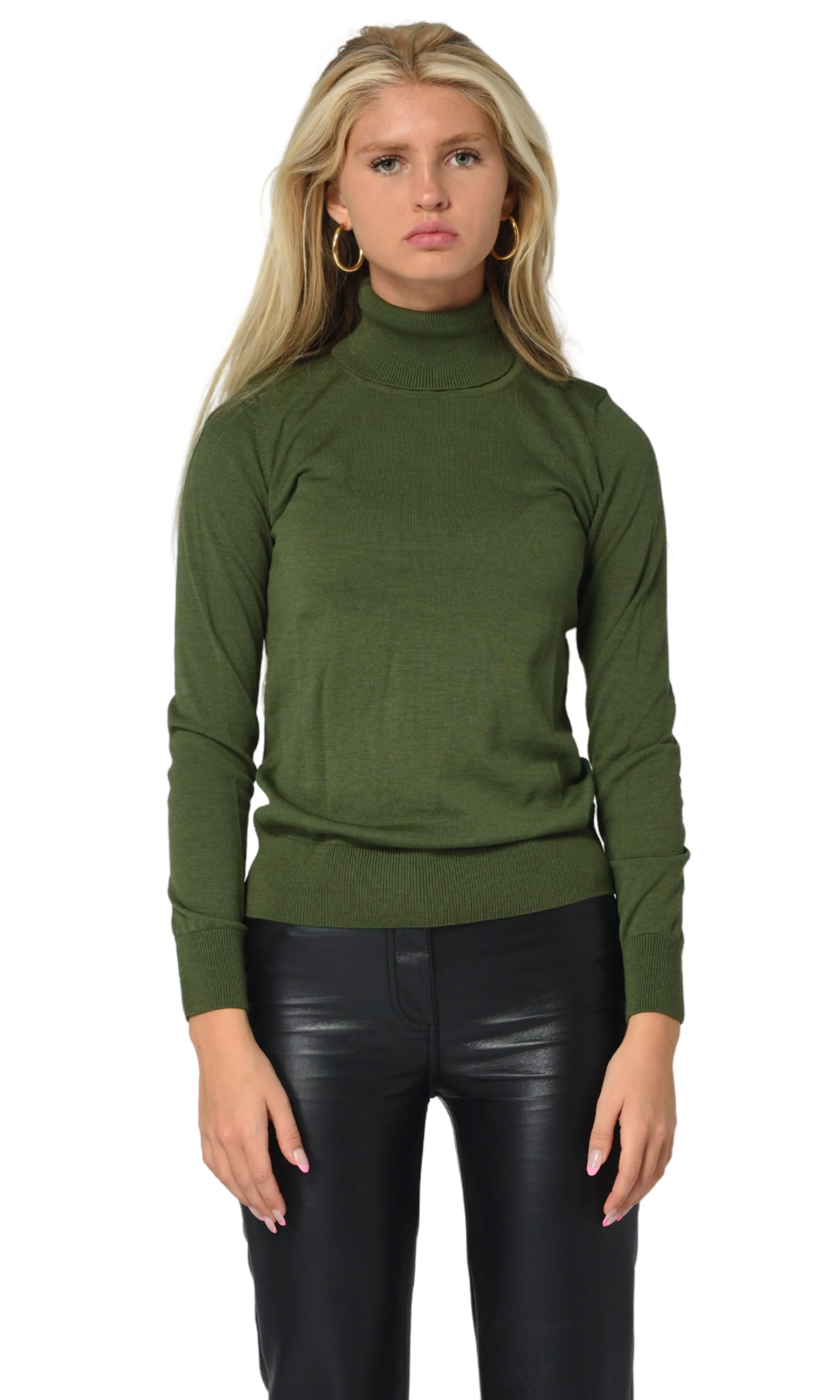 GREEN ROLL NECK