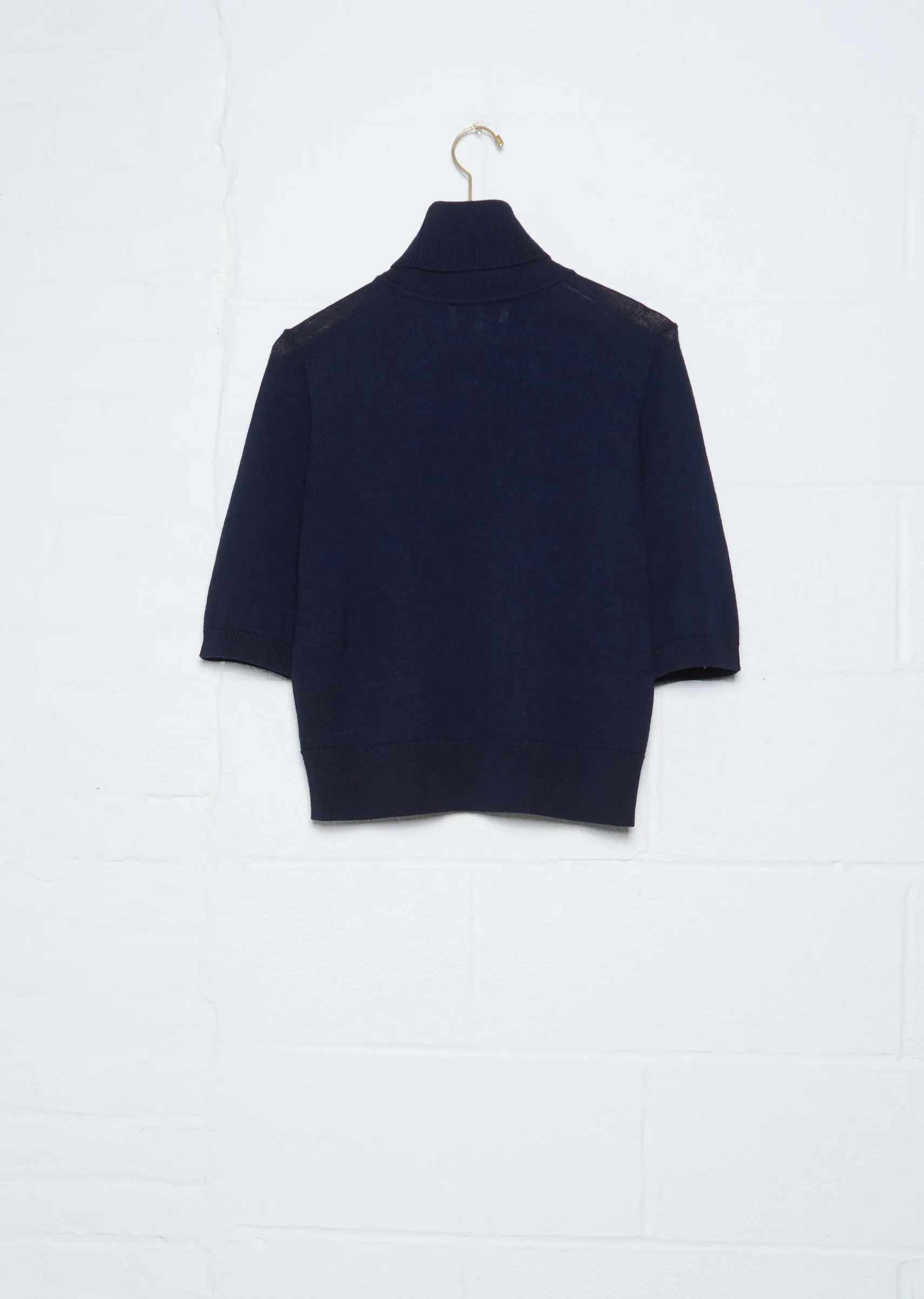 Inber Short Sleeve Roll Neck — Dark Navy