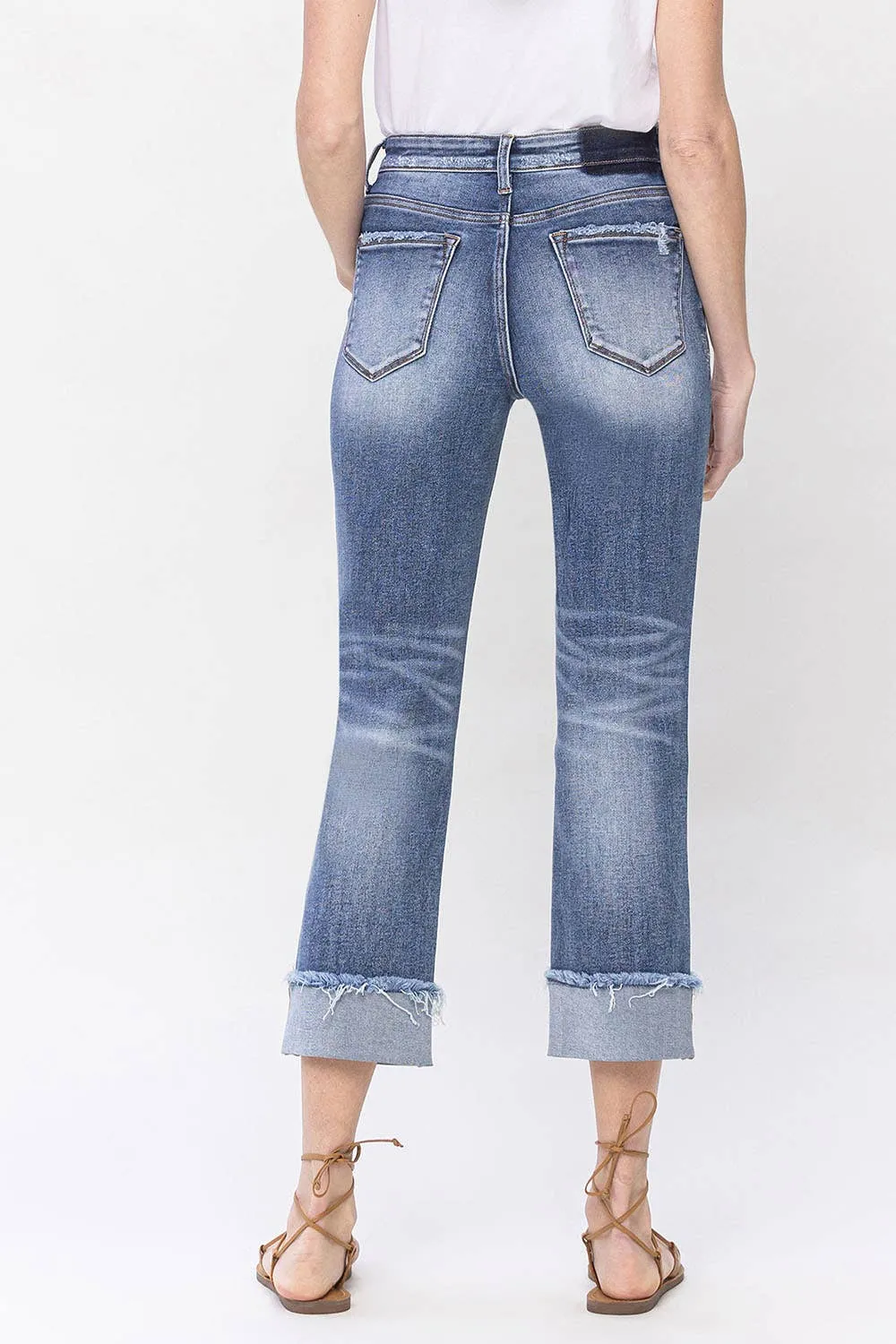 INFALLIBLE HIGH RISE CUFFED STRAIGHT JEANS