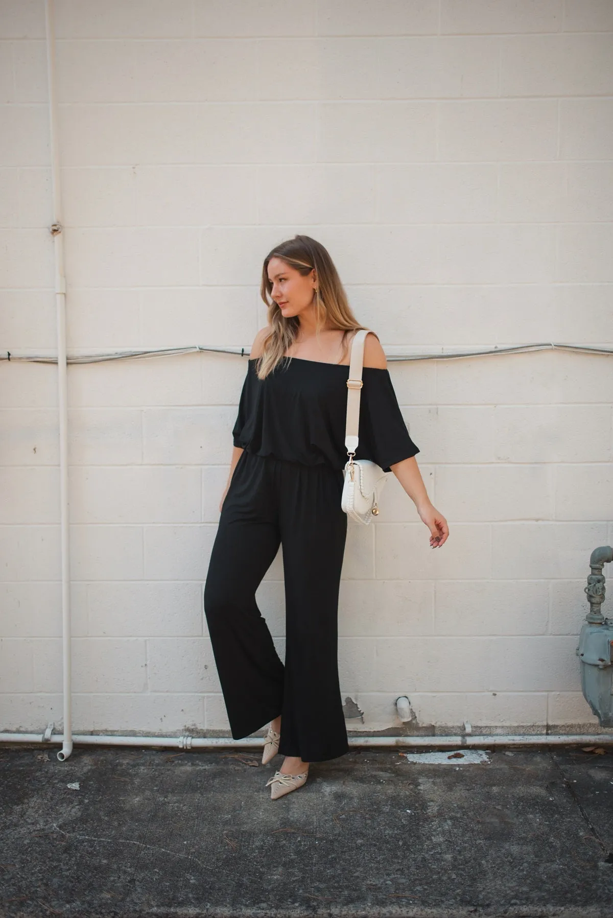 Joy Off The Shoulder Wide Leg Jumpsuit