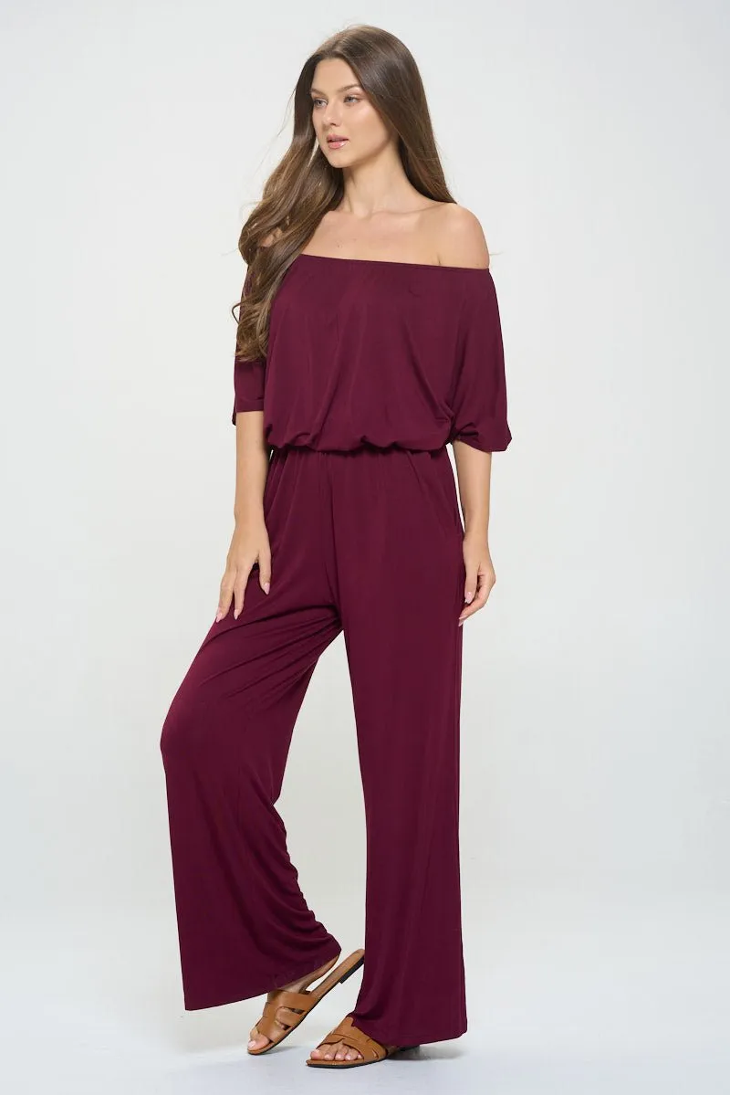 Joy Off The Shoulder Wide Leg Jumpsuit