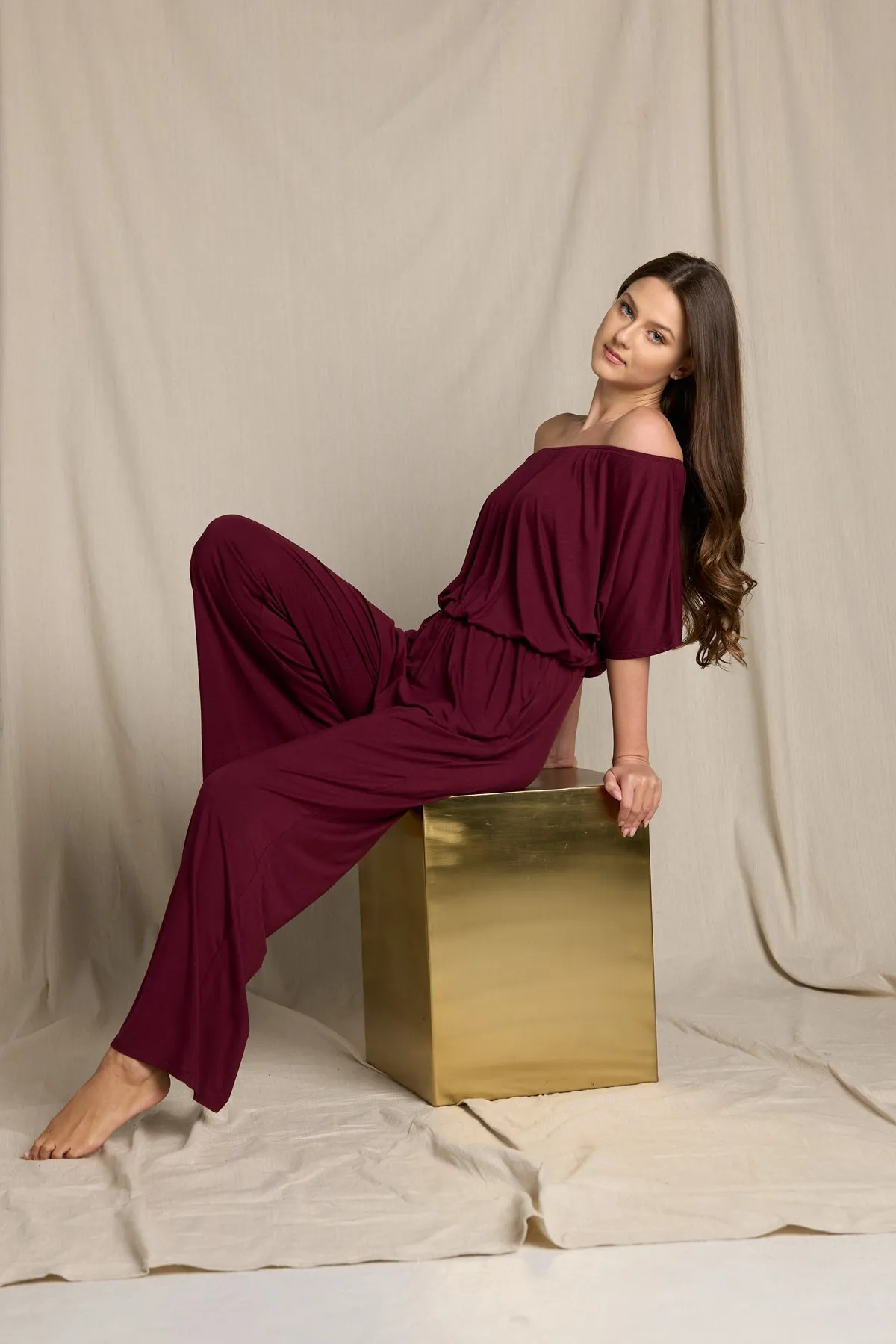 Joy Off The Shoulder Wide Leg Jumpsuit