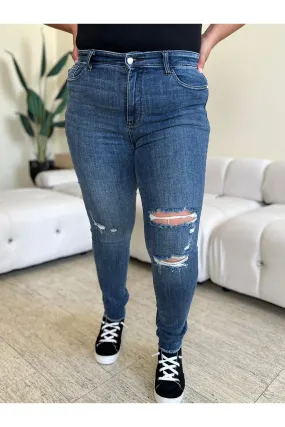 Judy Blue Full Size  High Waist Distressed Skinny Jeans