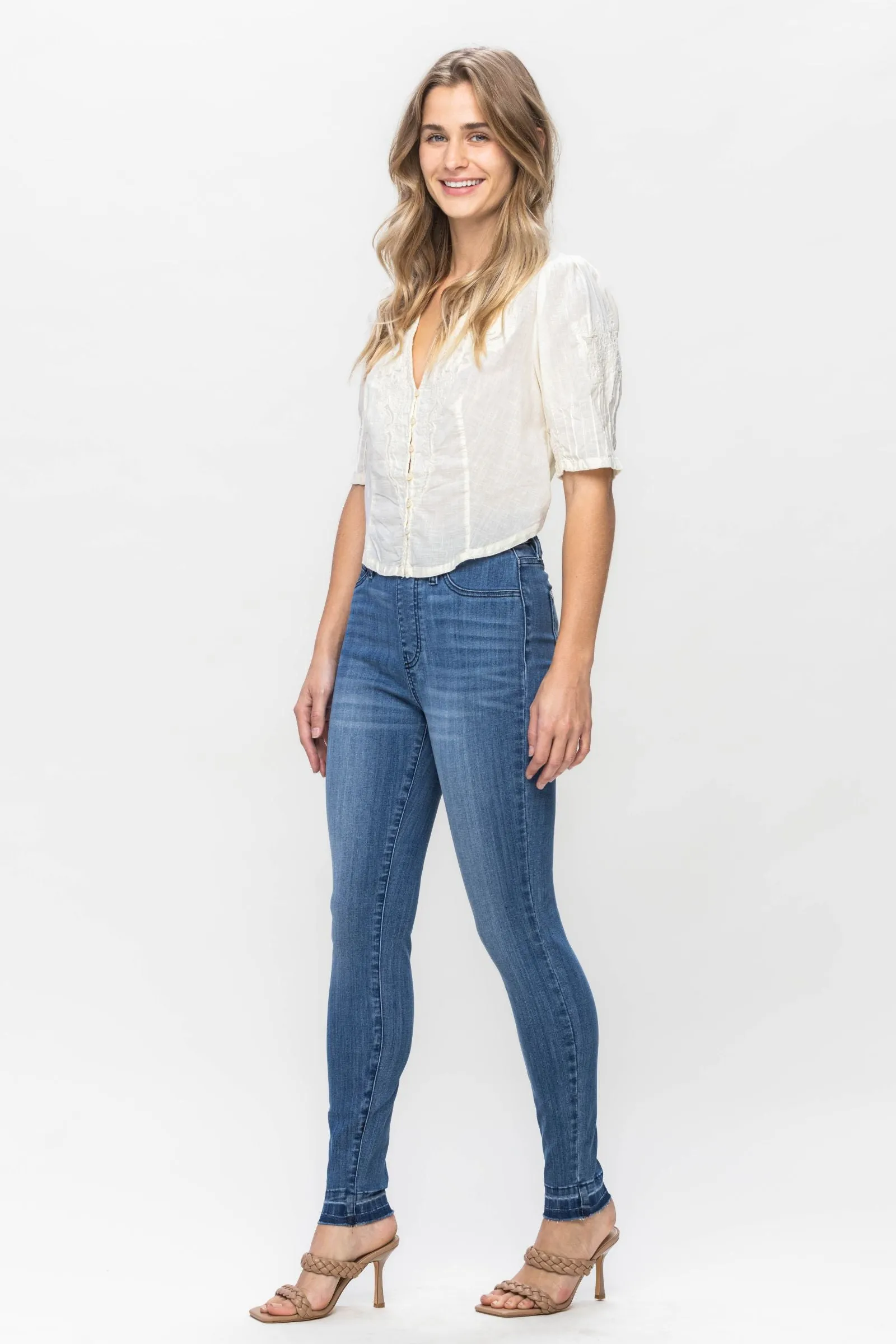 Judy Blue high waist release hem pull on skinny jeans