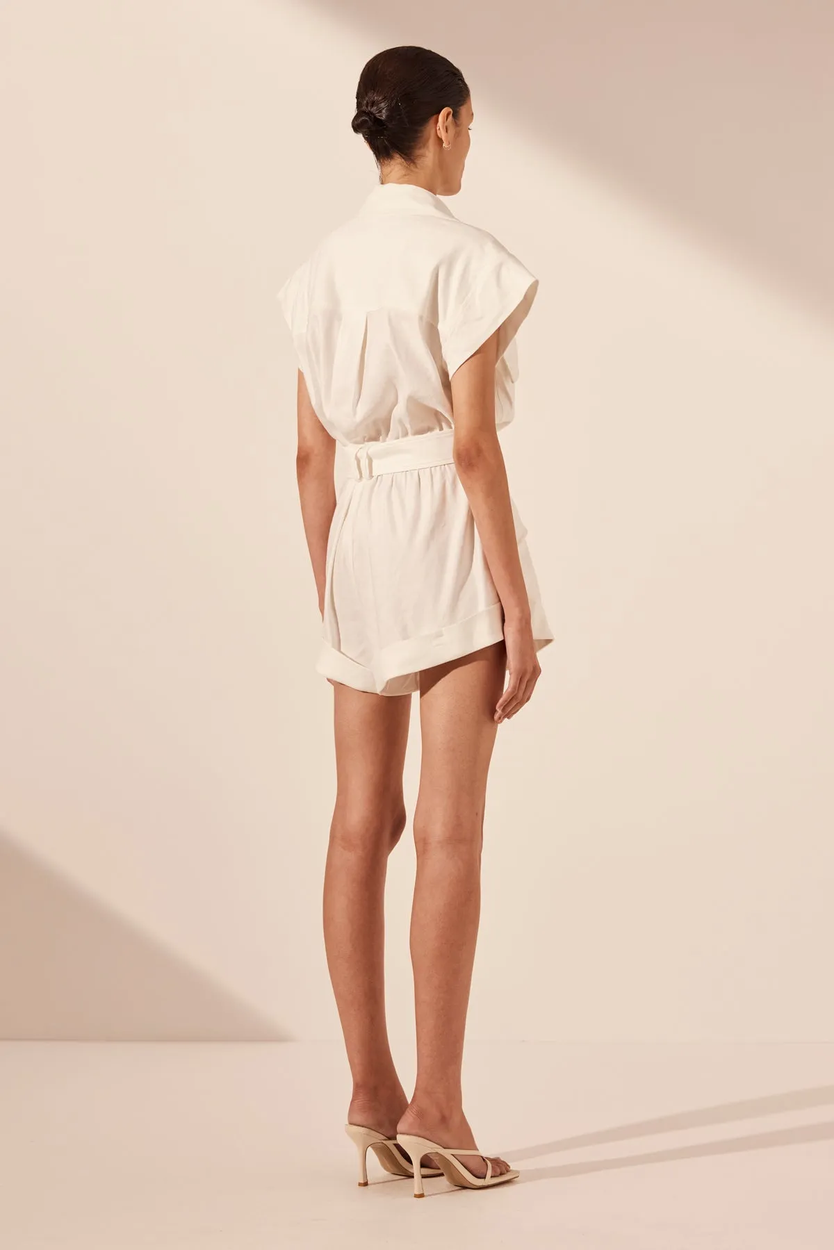 KASBAH UTILITY PLAYSUIT - RICE