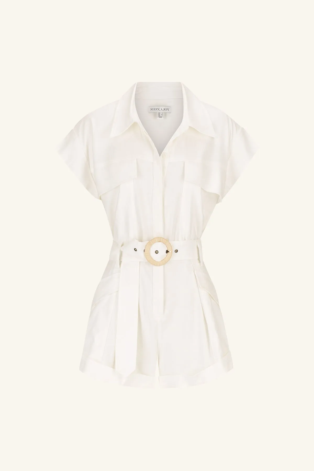 KASBAH UTILITY PLAYSUIT - RICE