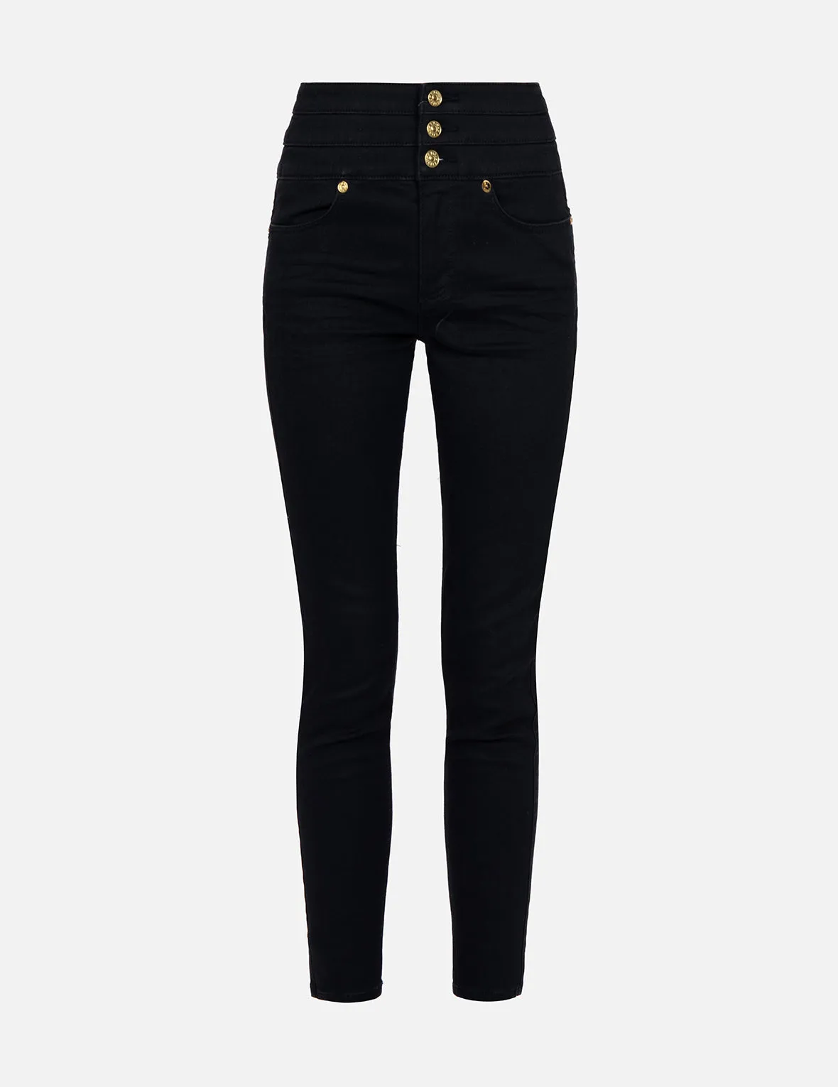 Koi Print and Seagull Embroidery Super High-Waist Skinny Jeans