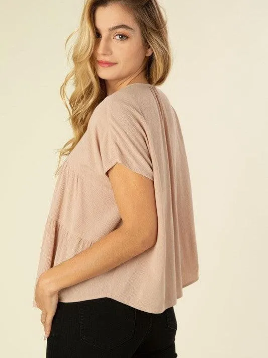 Life is Awesome A line Tiered Blouse