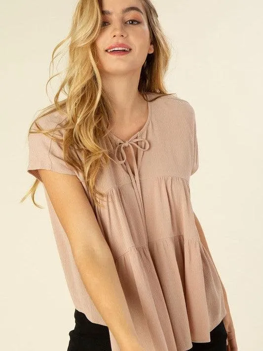 Life is Awesome A line Tiered Blouse