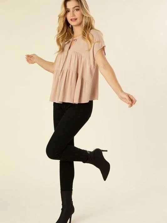 Life is Awesome A line Tiered Blouse