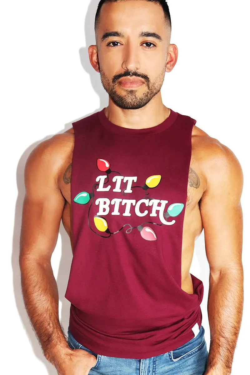 Lit Bitch Low Arm Shredder Tank- Burgundy