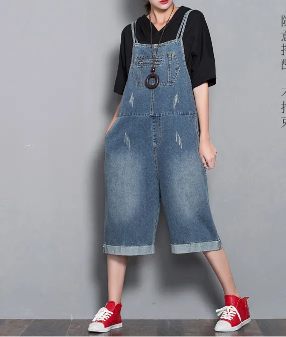 Loose Denim Casual Spring Denim Overall Women Jumpsuits  QYCQ32