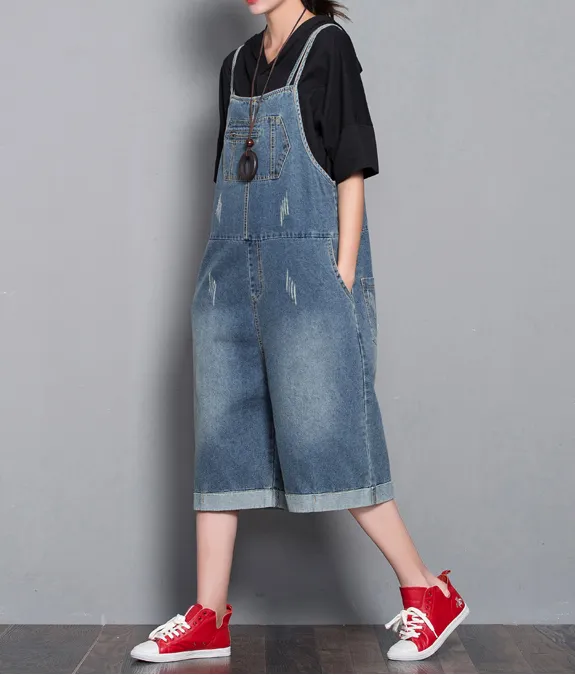 Loose Denim Casual Spring Denim Overall Women Jumpsuits  QYCQ32