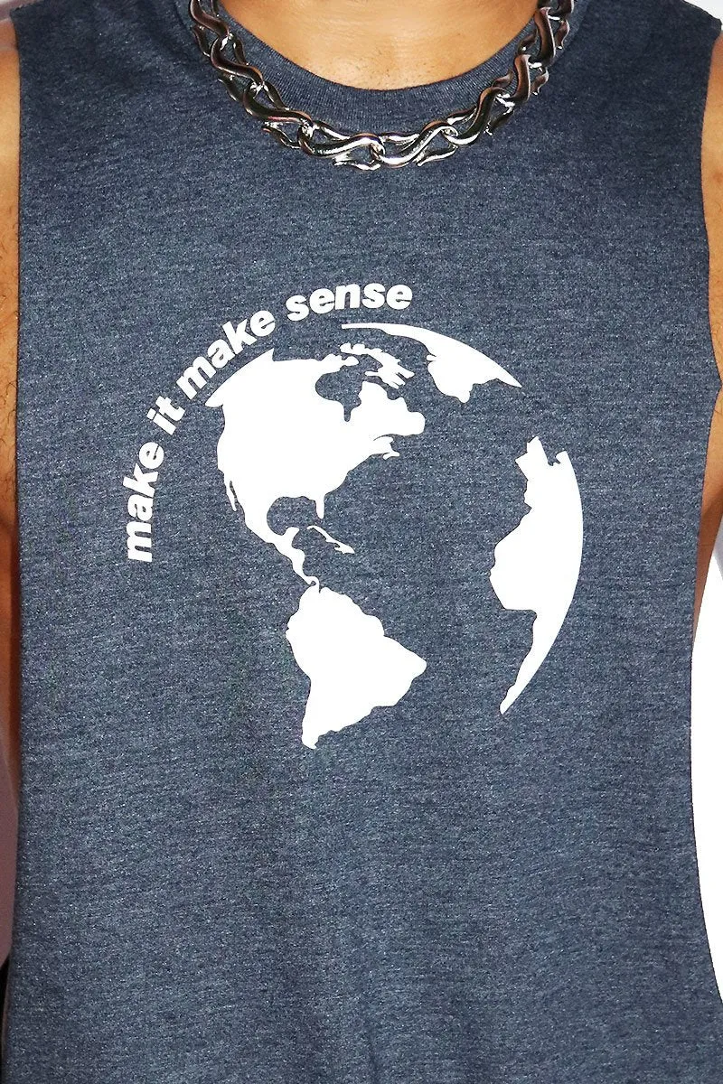 Make It Make Sense Low Arm Tank- Navy Heather