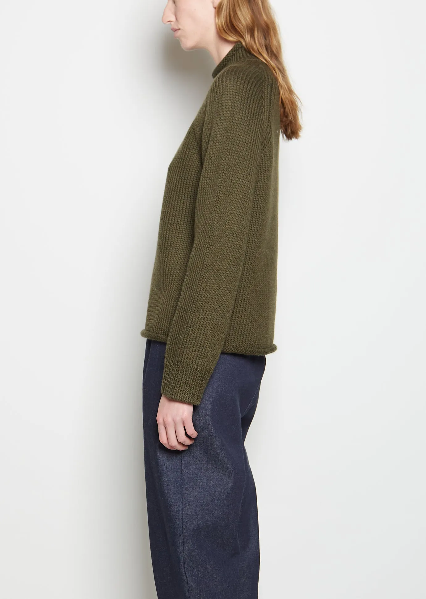 Merino Wool Rollneck — Olive