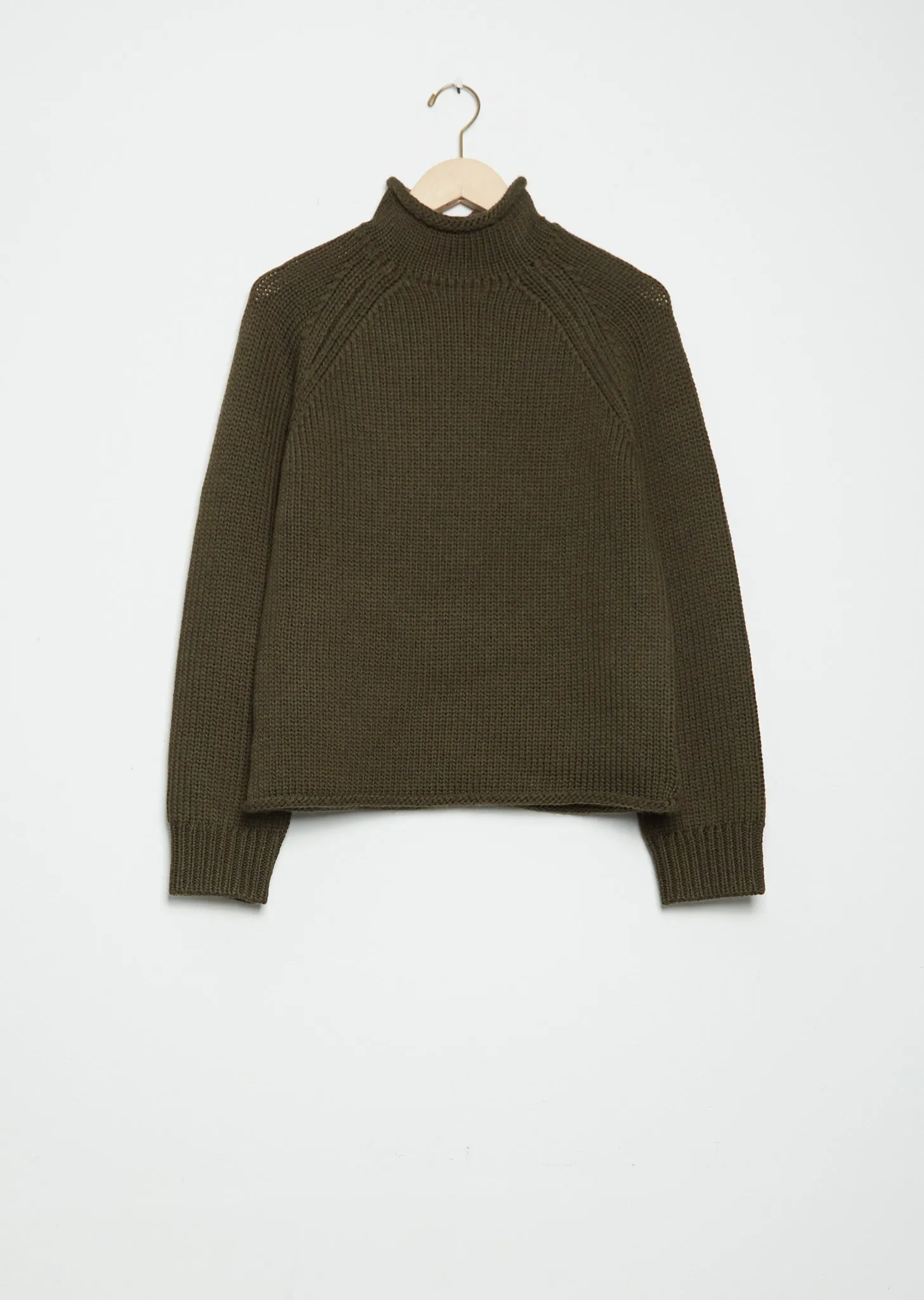 Merino Wool Rollneck — Olive