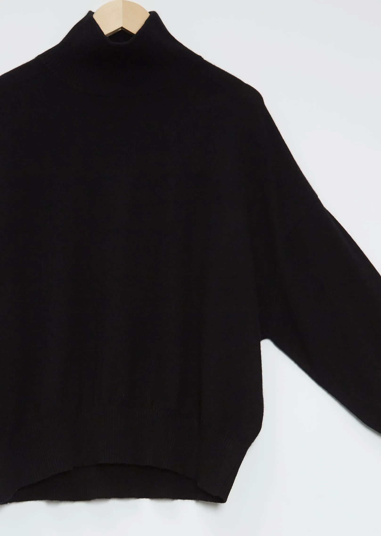 Murano High Collar Cashmere Sweater — Black