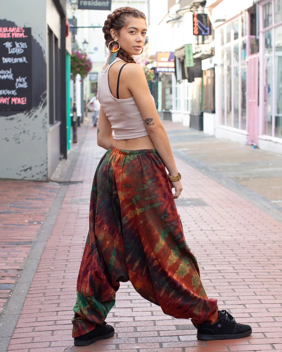 Ninja Tie Dye Spiral Harem Pants Unisex