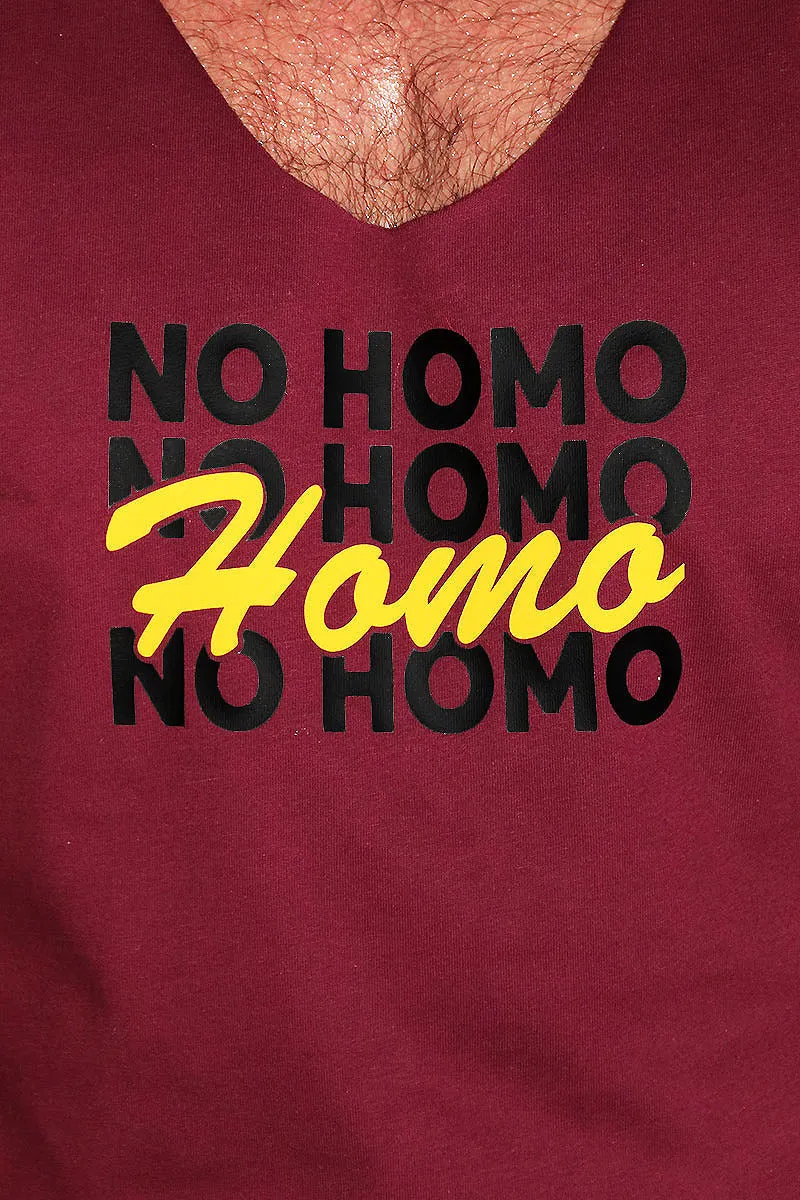 No Homo String Tank-Burgandy