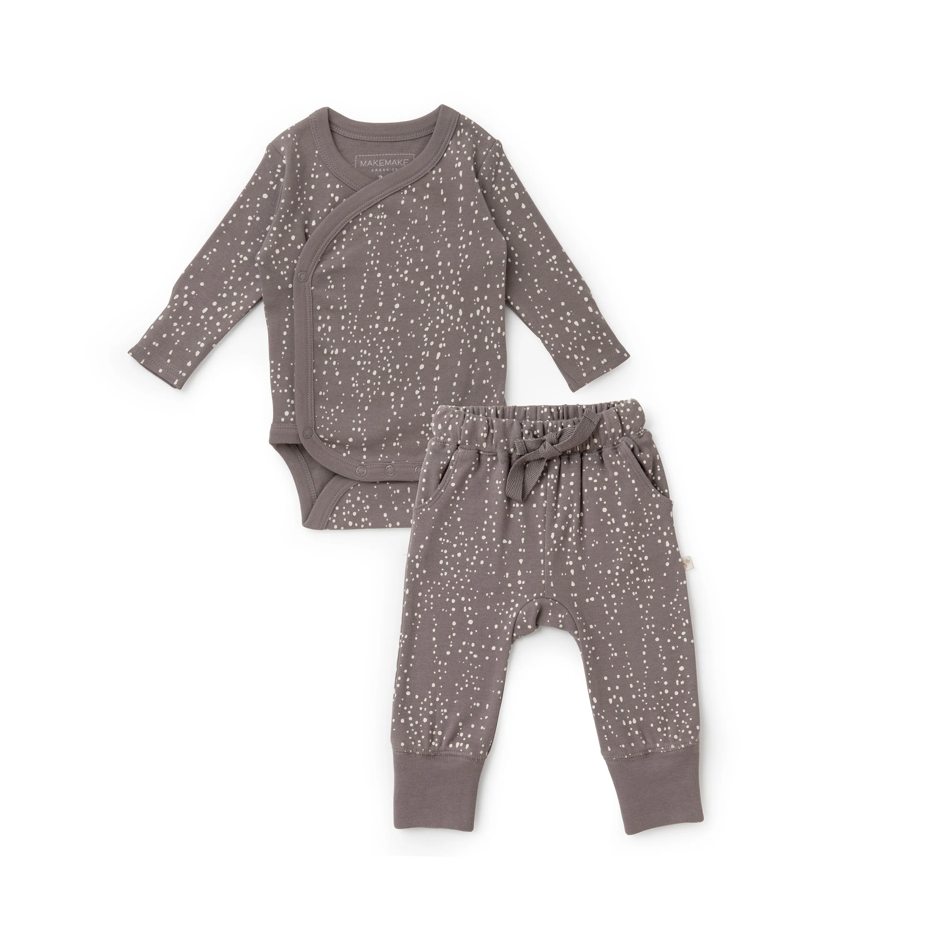 Organic Baby Onesie & Pants Outfit - Speckle