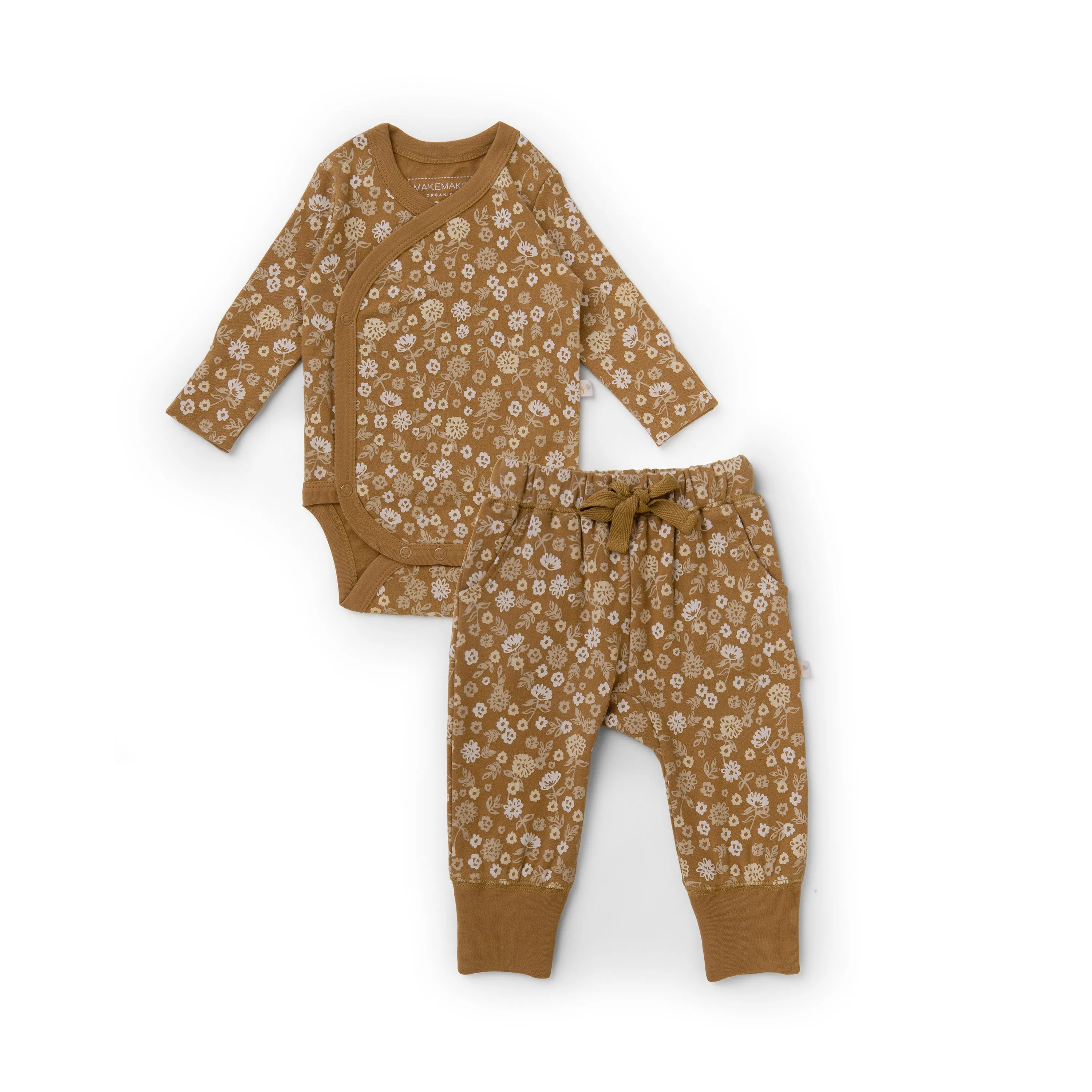 Organic Baby Onesie & Pants Outfit - Wildflower