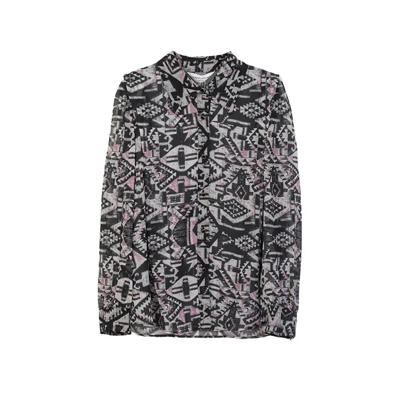 Pink&Black Printed Blouses