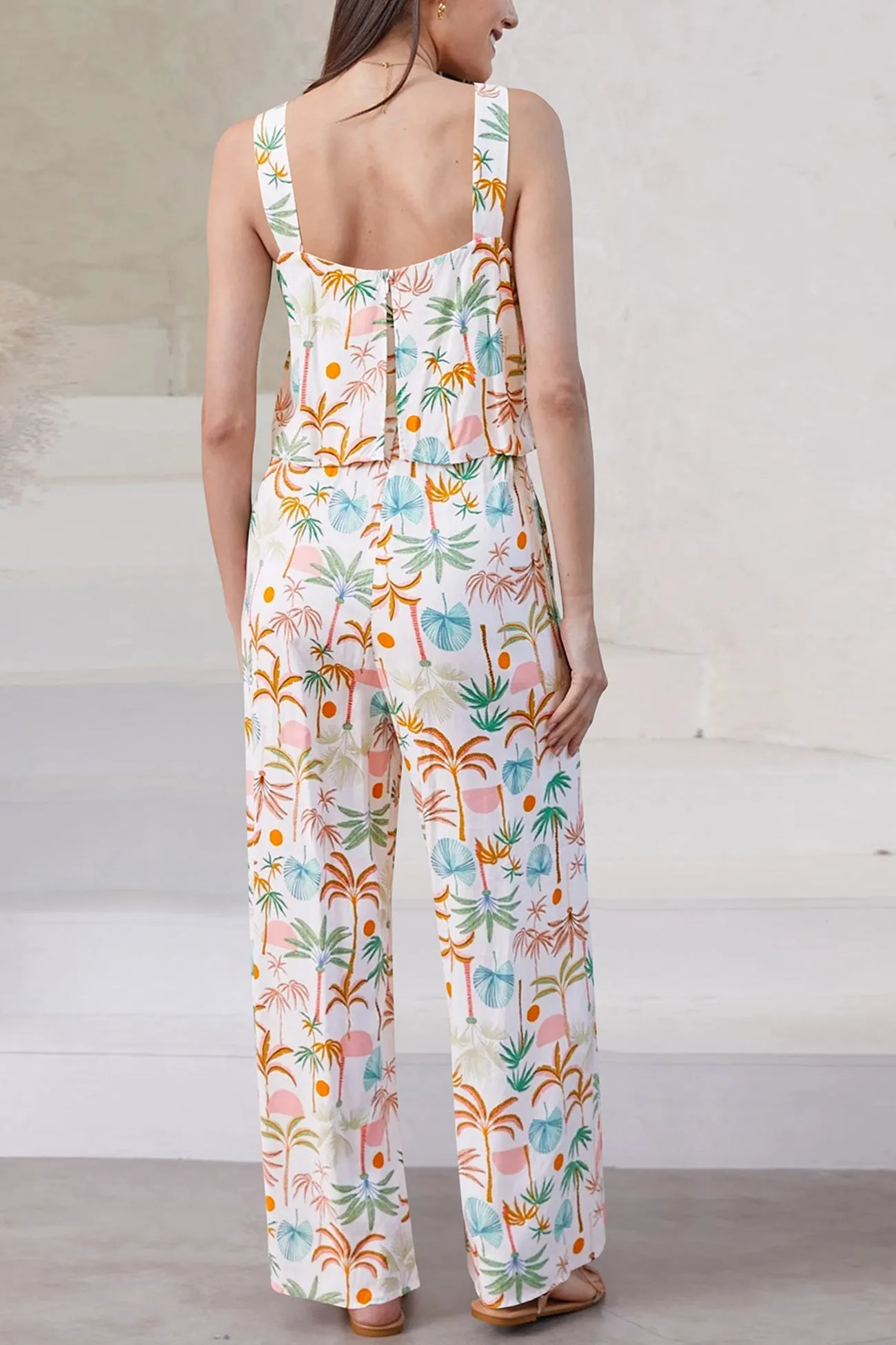 Printed Cami Wide Leg Jumpsuits