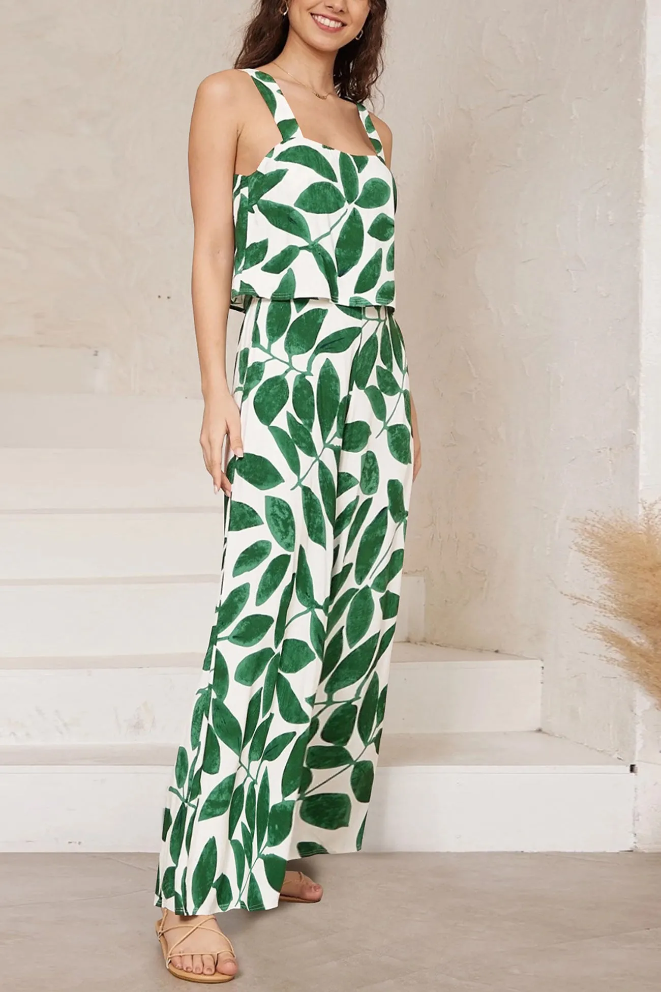 Printed Cami Wide Leg Jumpsuits