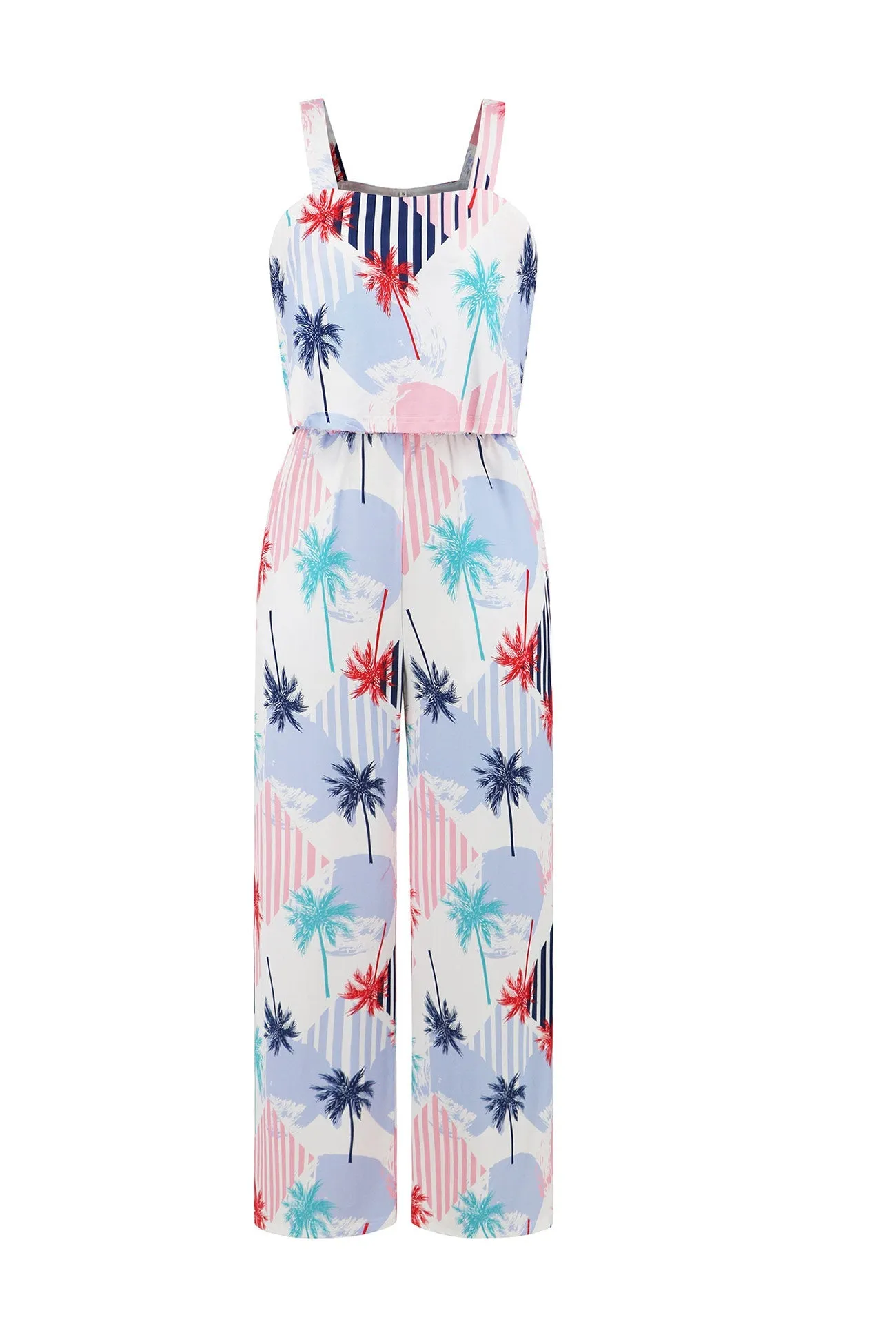 Printed Cami Wide Leg Jumpsuits