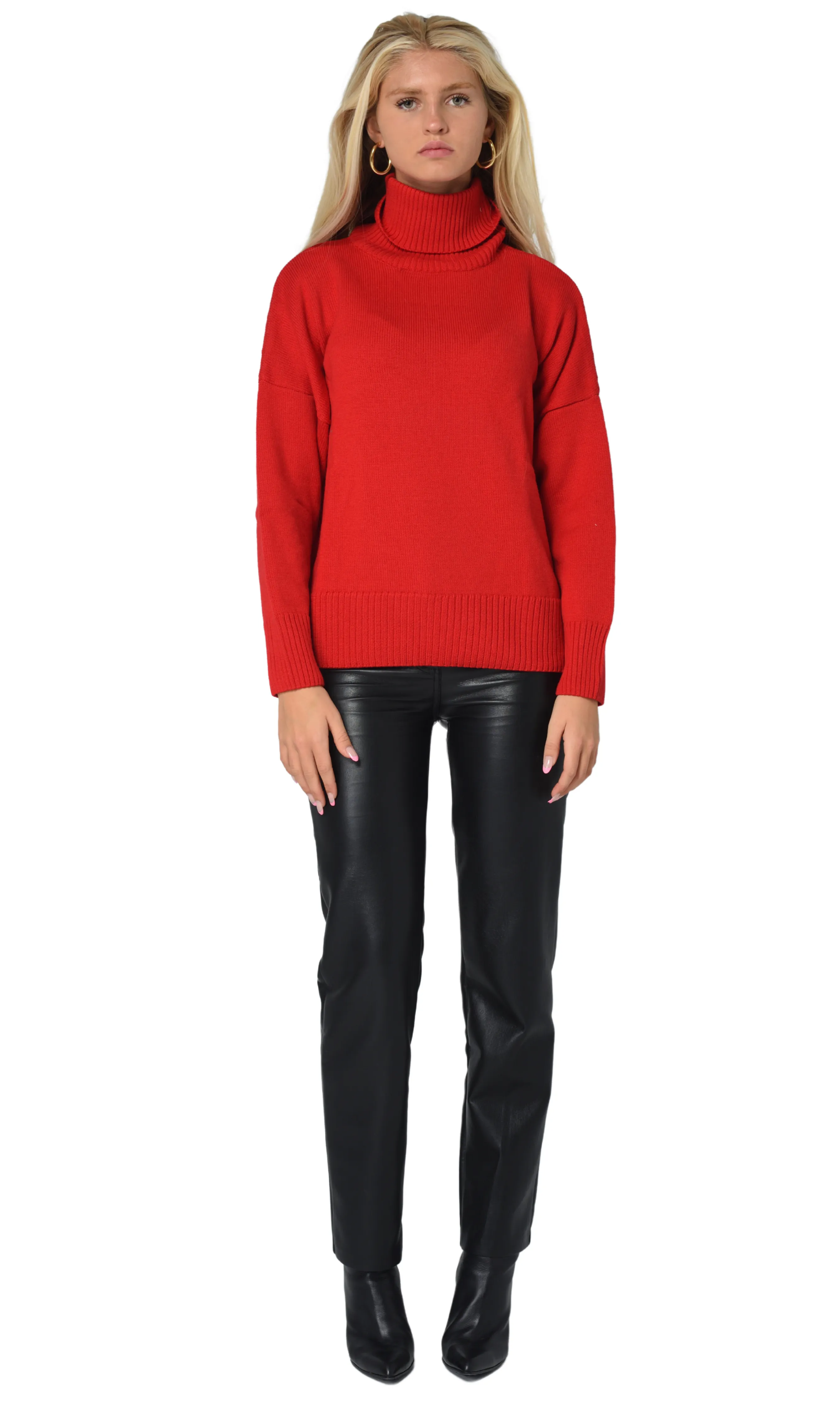 RED HEAVY ROLL NECK