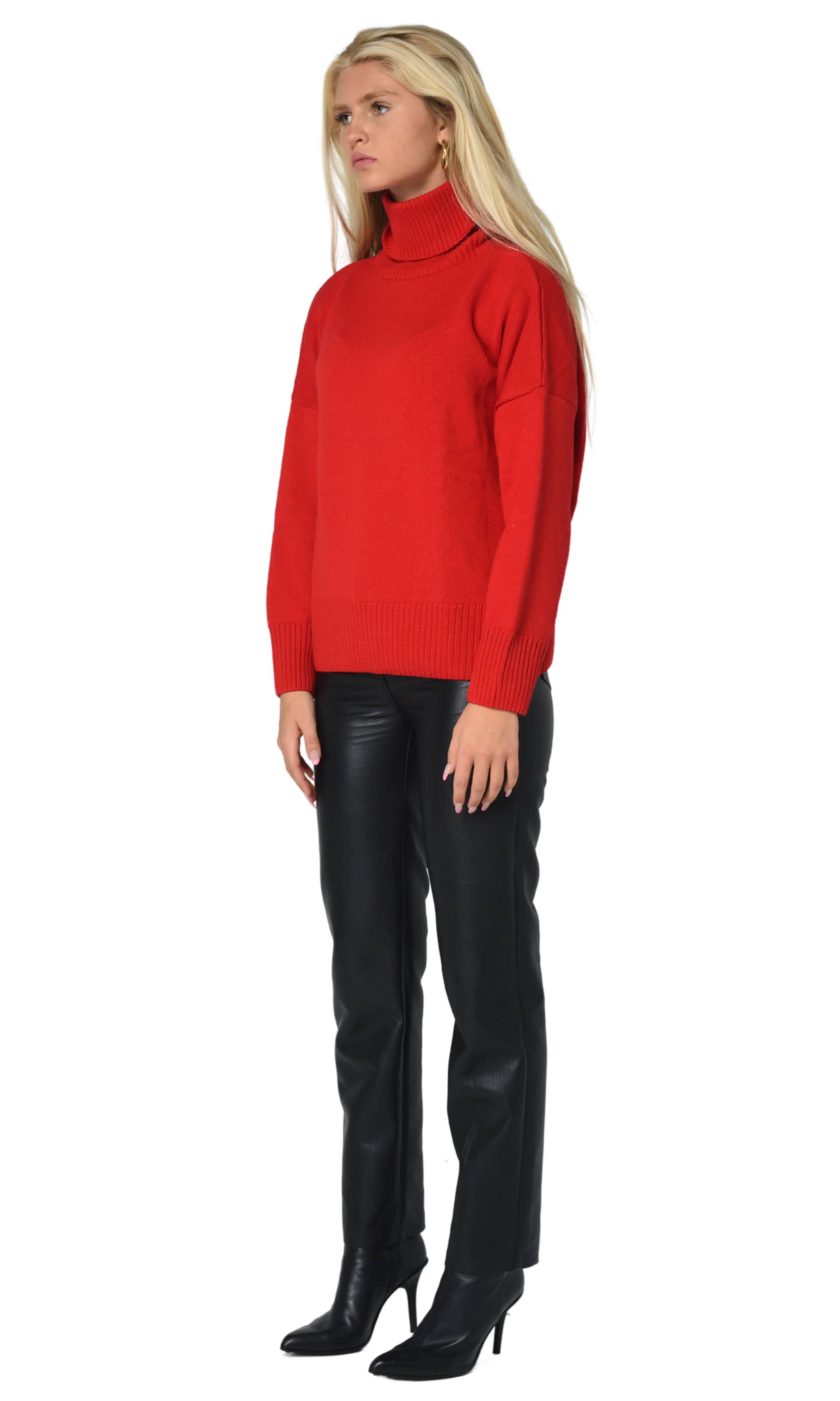 RED HEAVY ROLL NECK