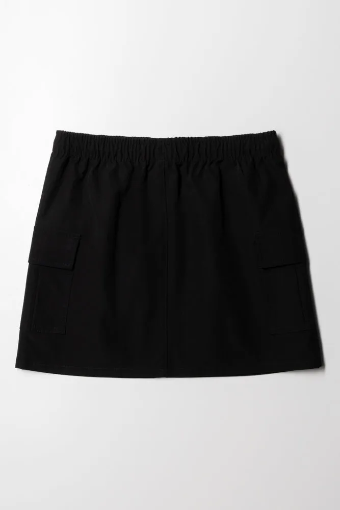 Ribstop Cargo Skirt Black