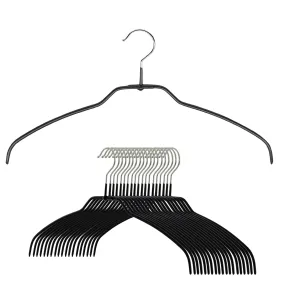 Silhouette Space-Saving Shirt Hanger, Narrow, 36-FT, Black